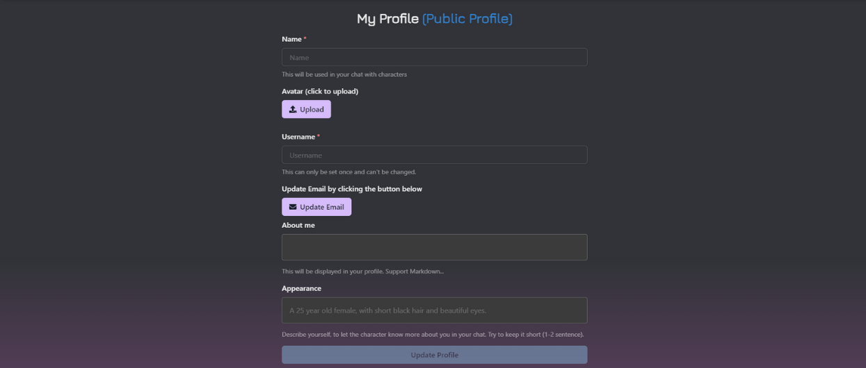 Create your profile
