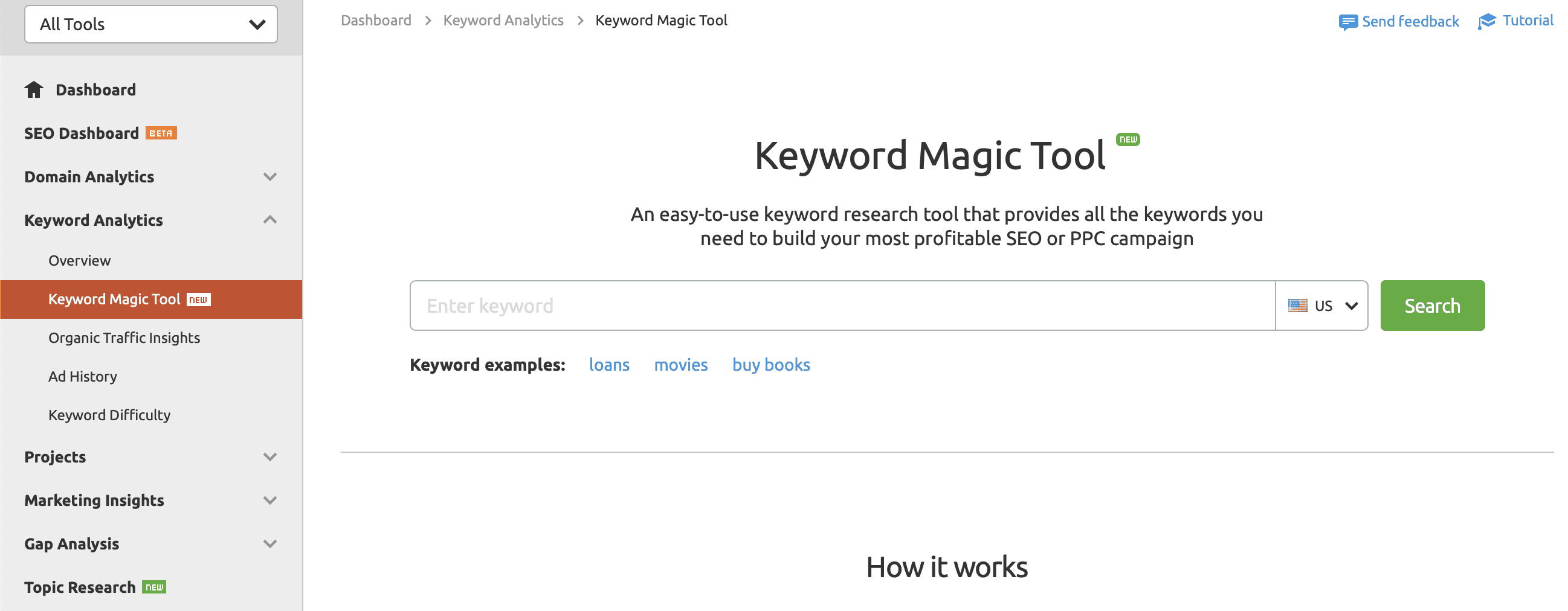 Semrush-keyword-tool
